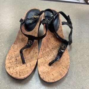 Lauren Ralph Lauren Black Patent Sandals